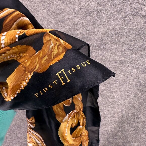 First Issue Scarf Women Black Geometric Square Scarf Multifunctional Casual - Picture 2 of 3